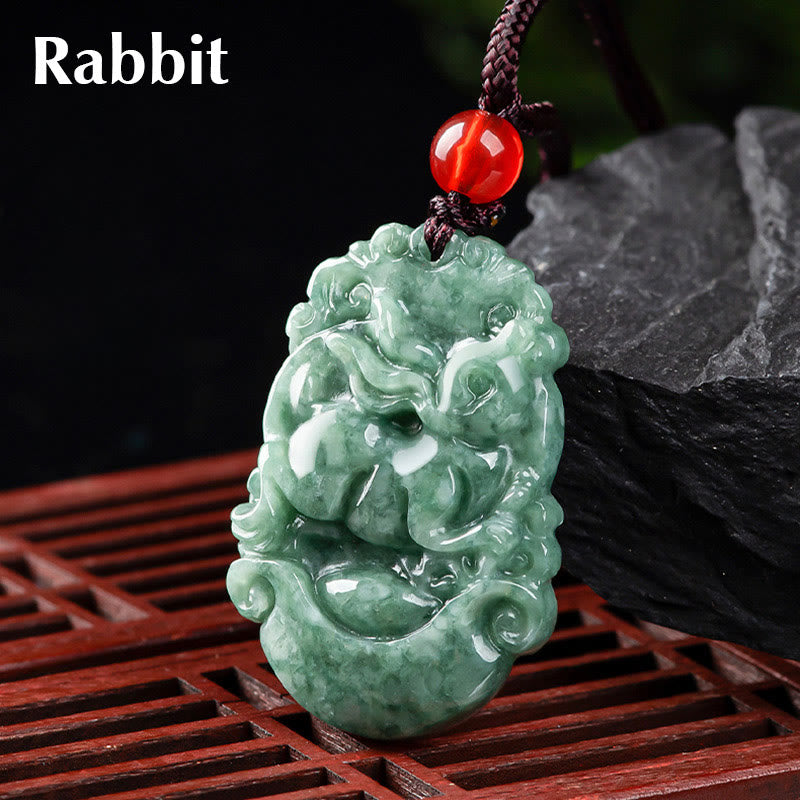 Natural Jade 12 Chinese Zodiac Prosperity Necklace Pendant - Image 18