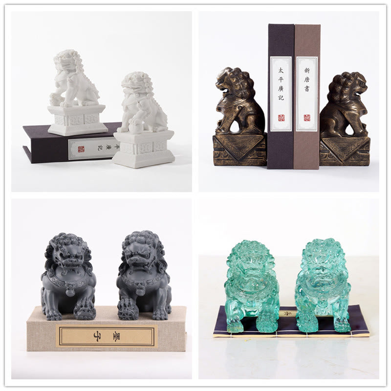 2Pcs Lion Statue Courage Strength Resin Home Office Decoration - Image 15