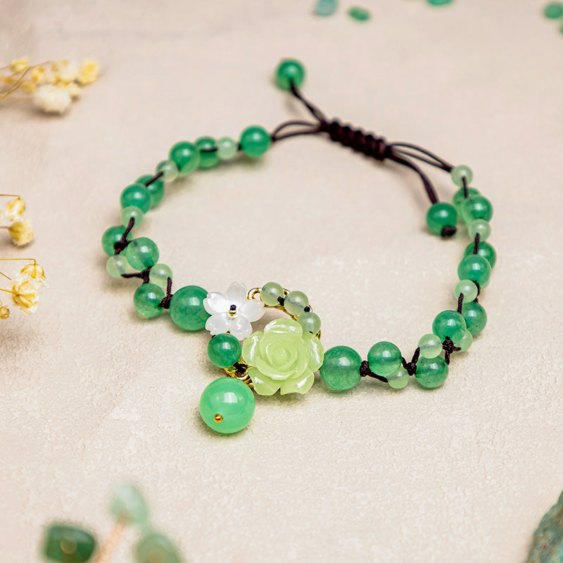 Financial Success Jade Braided Weave Prosperity Abundance Anklet