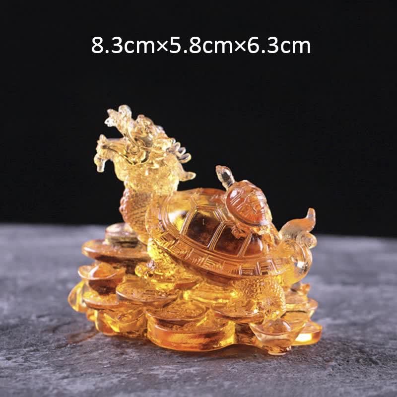 Feng Shui Dragon Turtle Coins Handmade Liuli Crystal Luck Art Piece Home Office Decoration - Image 14