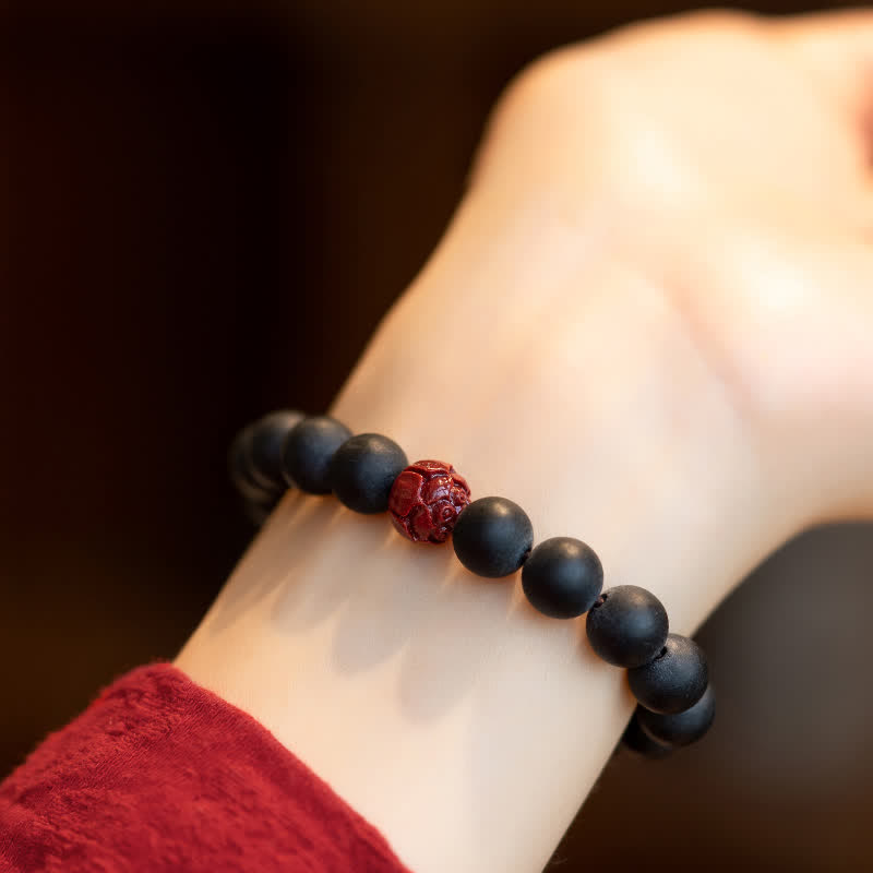 Tibetan Cypress Cinnabar Lotus Healing Bracelet - Image 5