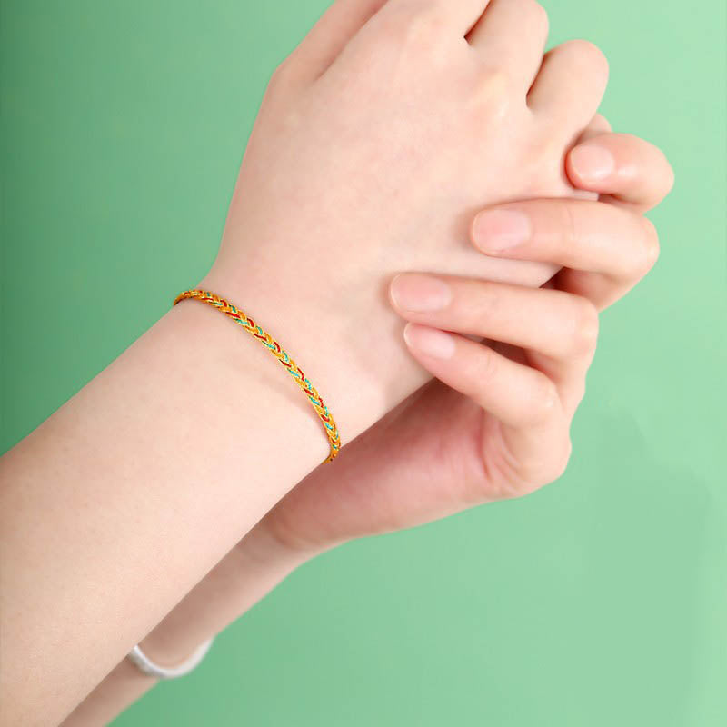 Handmade Multicolored Dragon Scale Pattern Braid String Bracelet - Image 11