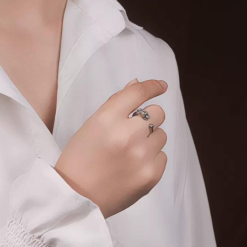 Vintage Dragon Design Success Strength Adjustable Ring - Image 7