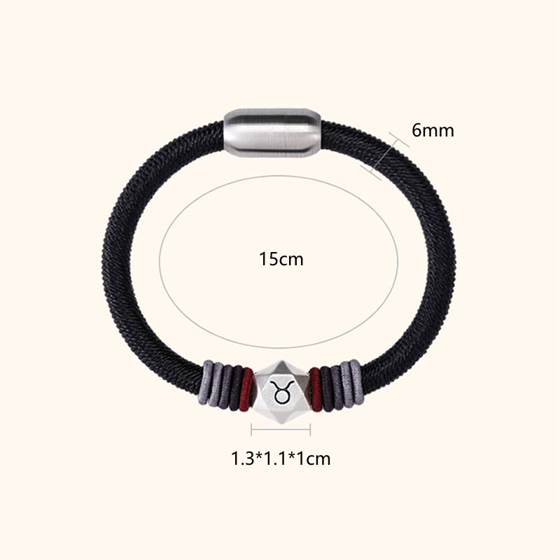 999 Sterling Silver 12 Constellations of the Zodiac Blessing Handmade String Bracelet - Image 24