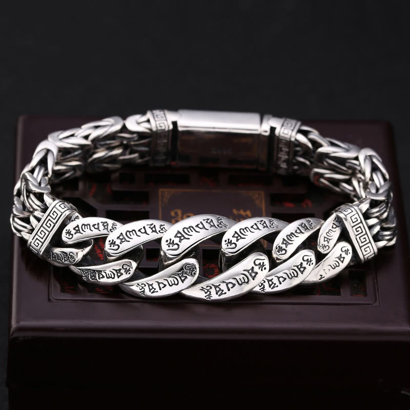 Om Mani Padme Hum Engraved Peace Purity Bracelet