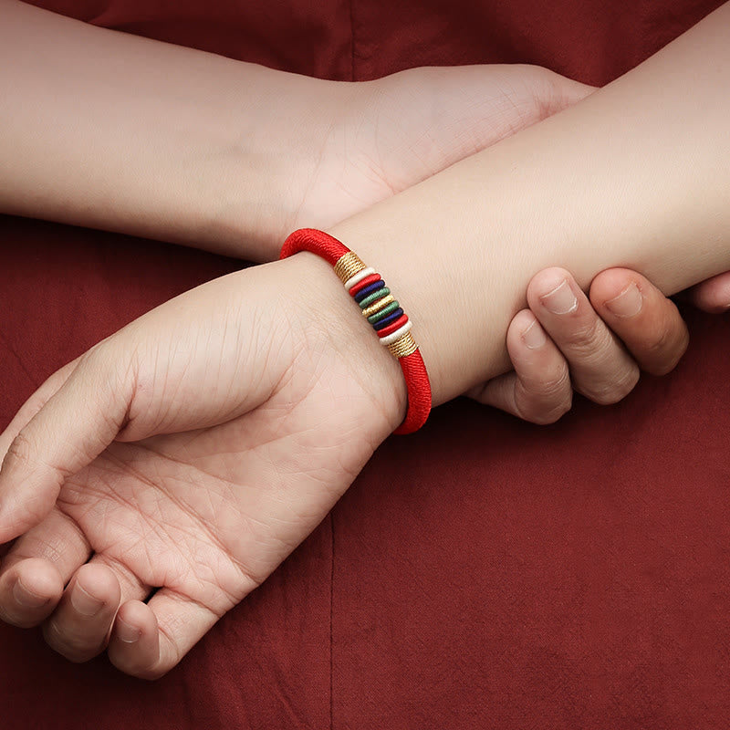 Tibetan Handmade Colorful King Kong Knot Five Elements Luck Braid String Bracelet - Image 6