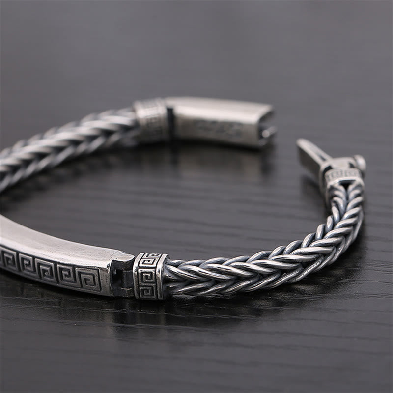 Swastika Pattern Engraved Luck Bracelet - Image 4