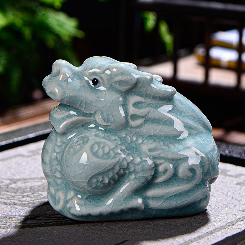 Chinese Zodiac Wealth Ceramic Tea Pet Home Figurine Decoration - Image 3