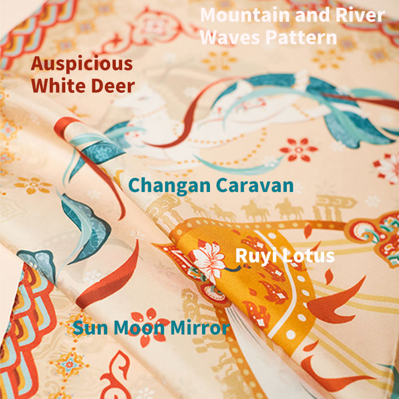 Dunhuang Riyue Mountain 100% Mulberry Silk Scarf Dunhuang Shawl - Image 9