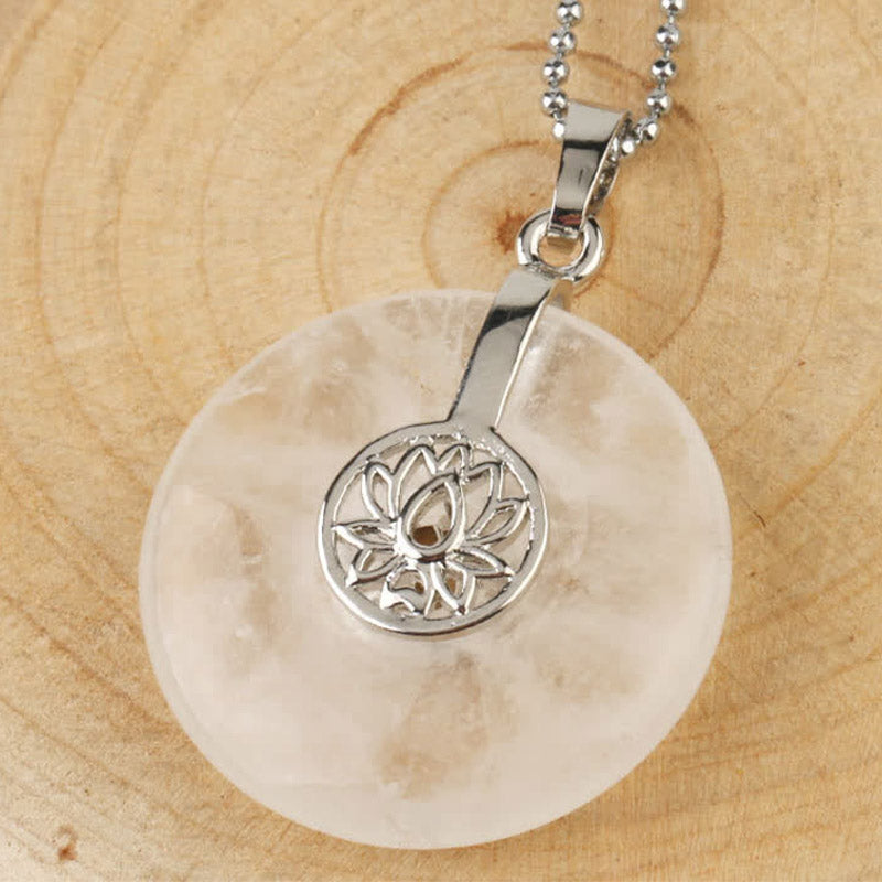 Various Crystal Amethyst Pink Crystal Lotus Healing Necklace Pendant - Image 21