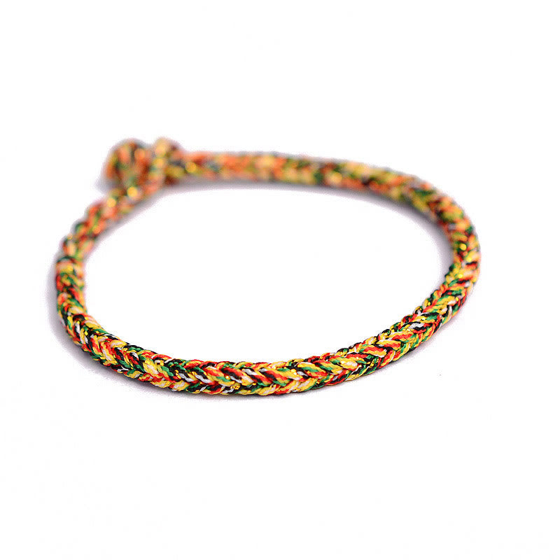 Tibetan Handmade Eight Thread Peace Knot Protection Braided String Bracelet - Image 10