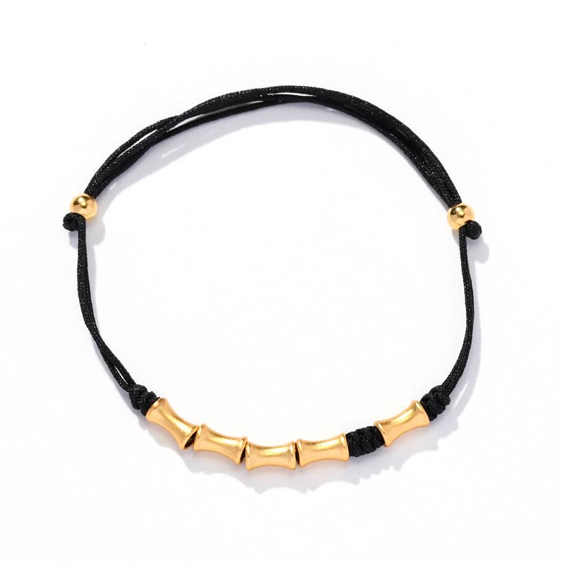 925 Sterling Silver Bamboo Design Protection Luck Braided Bracelet - Image 11