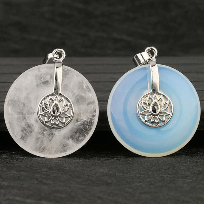 Various Crystal Amethyst Pink Crystal Lotus Healing Necklace Pendant - Image 23