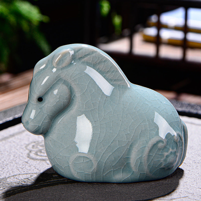 Chinese Zodiac Wealth Ceramic Tea Pet Home Figurine Decoration - Image 15
