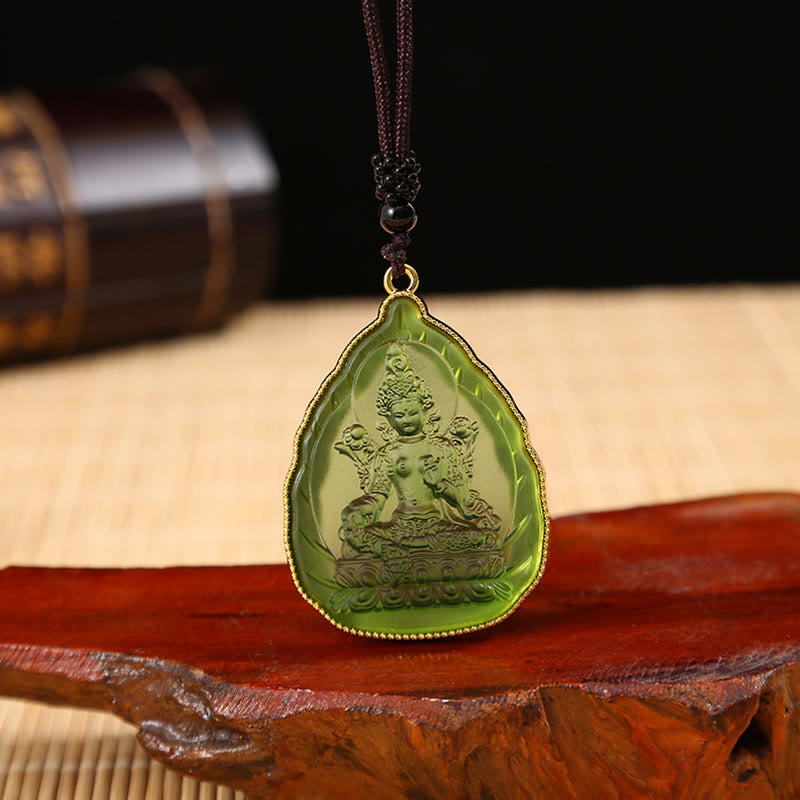 Tibetan Buddha Liuli Crystal Serenity Necklace Pendant - Image 8