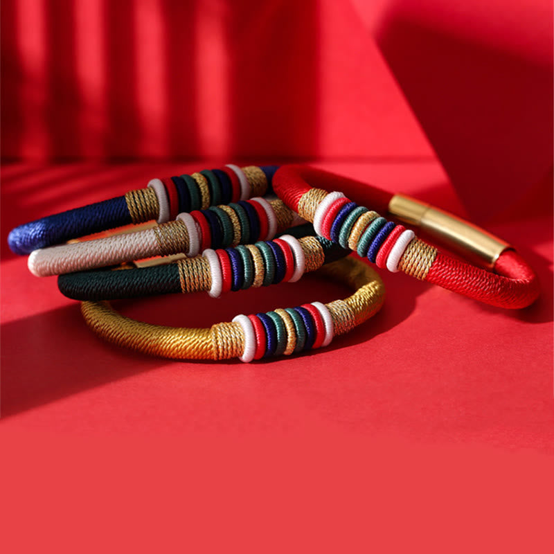 Tibetan Handmade Colorful King Kong Knot Five Elements Luck Braid String Bracelet - Image 20