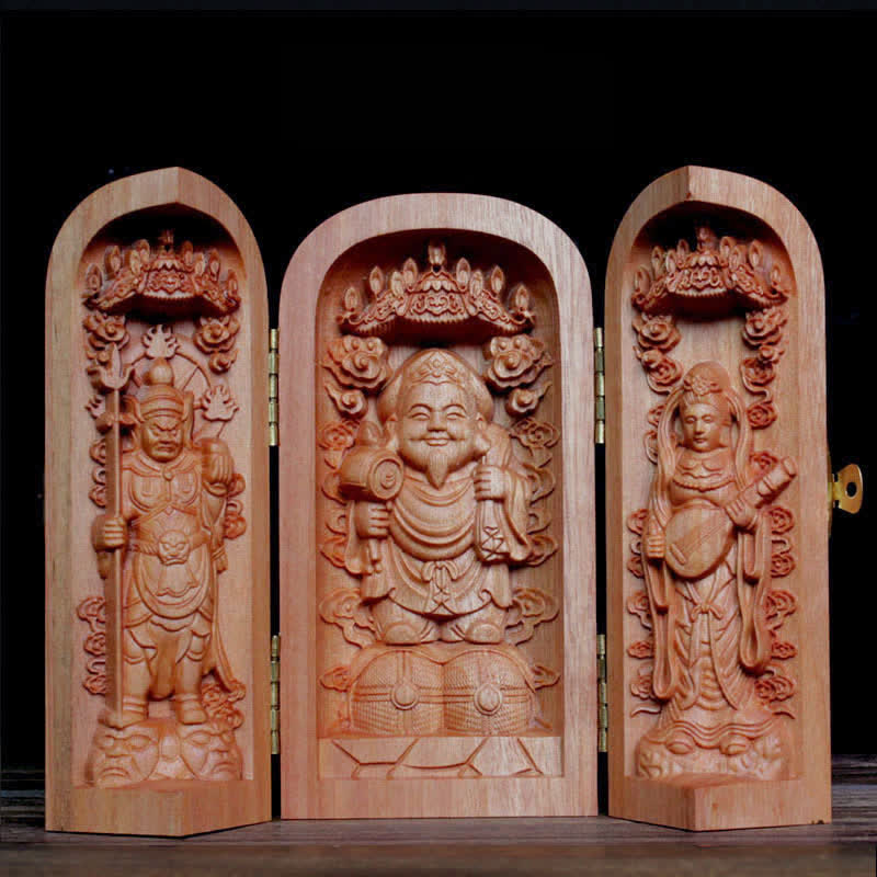 Avalokitesvara Kwan Yin Buddha Cherry Wood Compassion Home Decoration Altar - Image 14