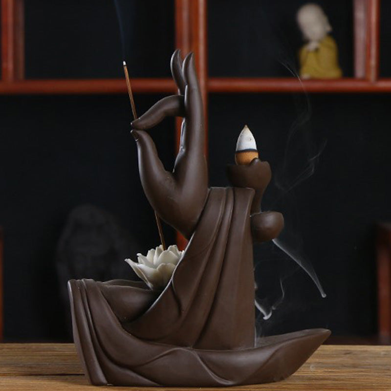 Tibetan Lotus Blessing Incense Burner Decoration - Image 7