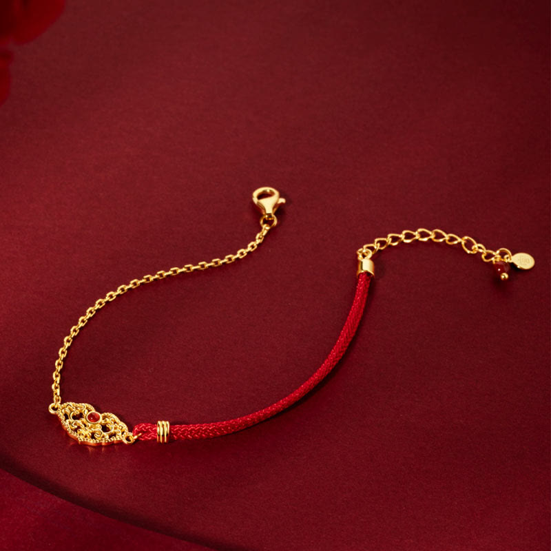 Lock of Good Wishes Luck Strength Chain Bracelet - Image 3