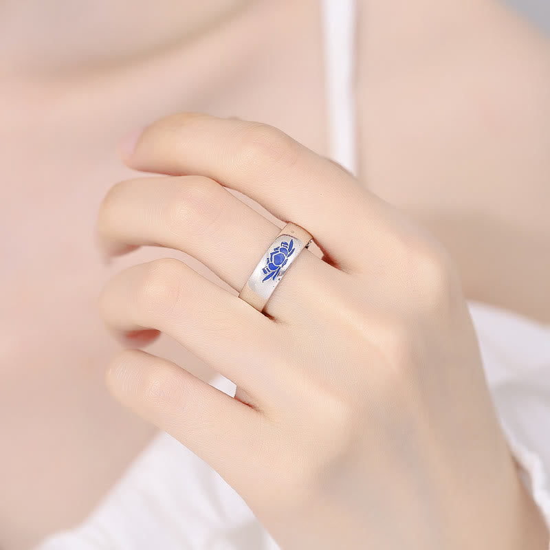 Tibetan Blue Lotus Auspicious Clouds Copper Enlightenment Ring - Image 5