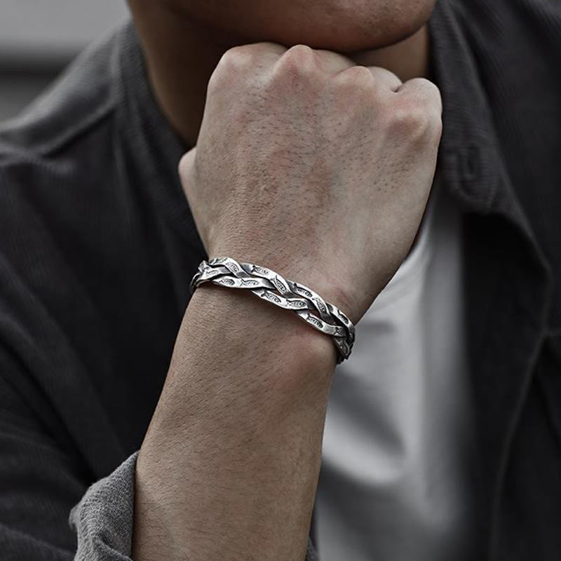 Koi Fish Twisted Design Luck Wealth Cuff Bracelet Bangle - Image 6