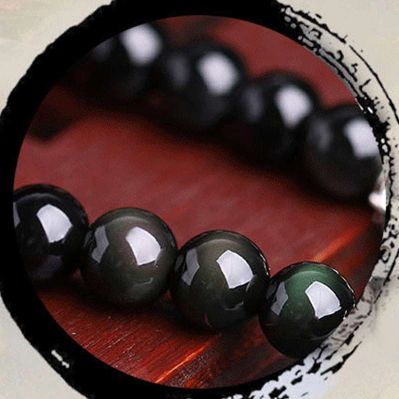 Chinese Zodiac 108 Beads Black Obsidian Tiger Eye Fortune Mala Bracelet - Image 6