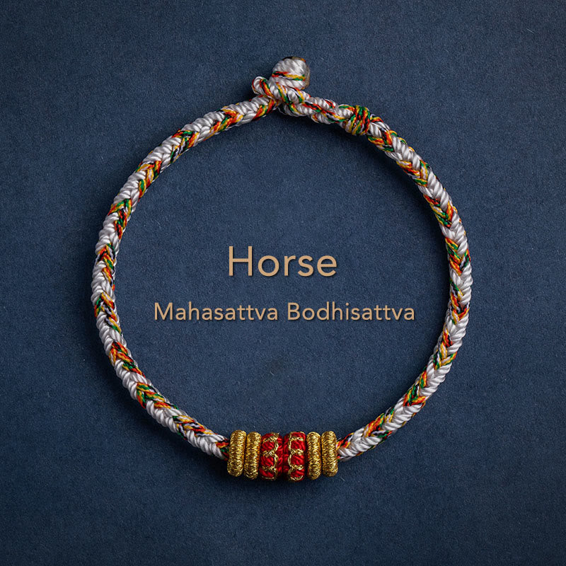 Tibet Handmade Chinese Zodiac Natal Buddha Luck Strength Braided String Bracelet - Image 18