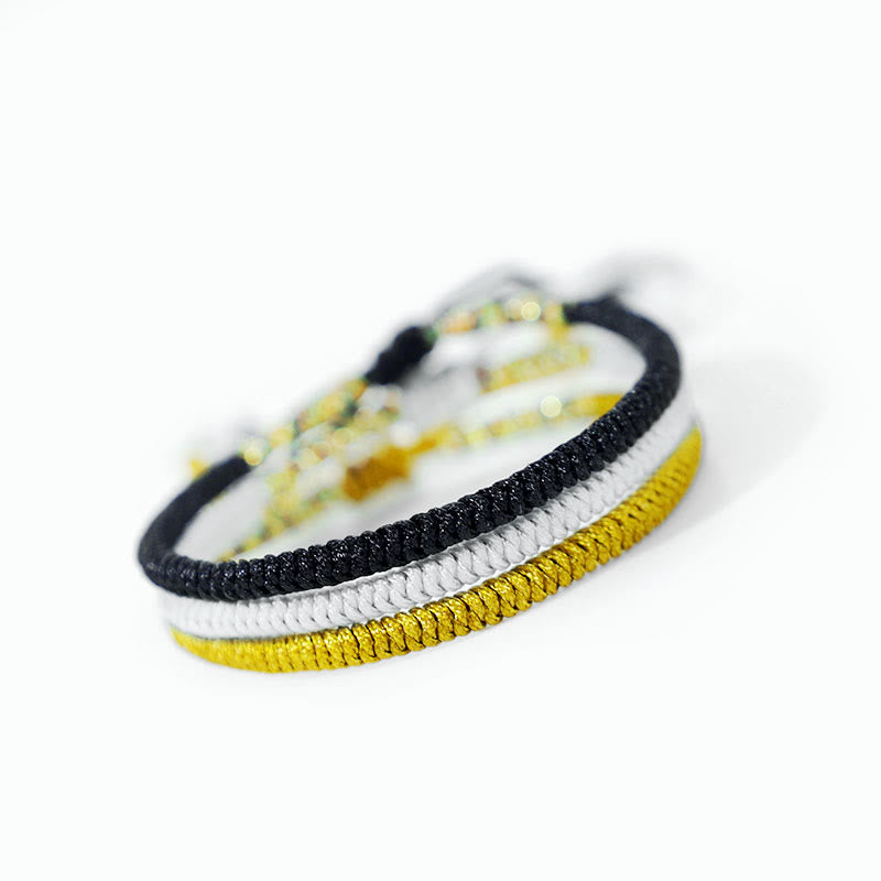 3Pcs Tibetan Handmade Multicolor King Kong Knot Amulet Bracelet