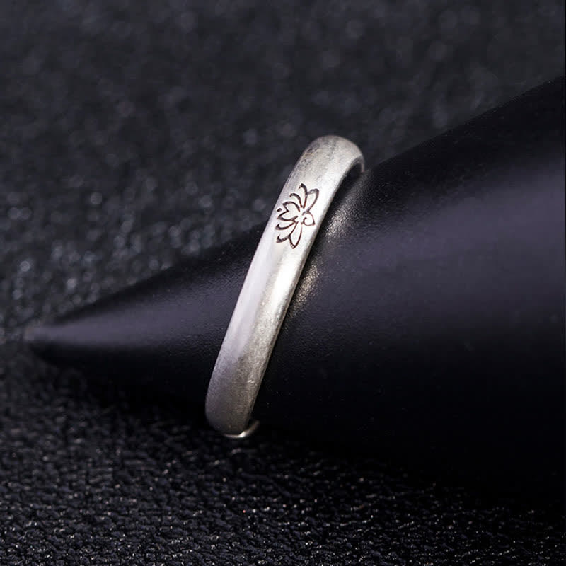 925 Sterling Silver Lotus Flower Enlightenment Ring - Image 5