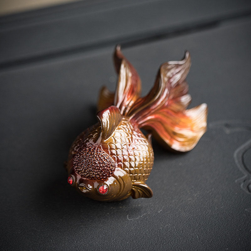 Color Changing Koi Fish Resin Tea Pet Wealth Home Figurine Decoration - Image 11
