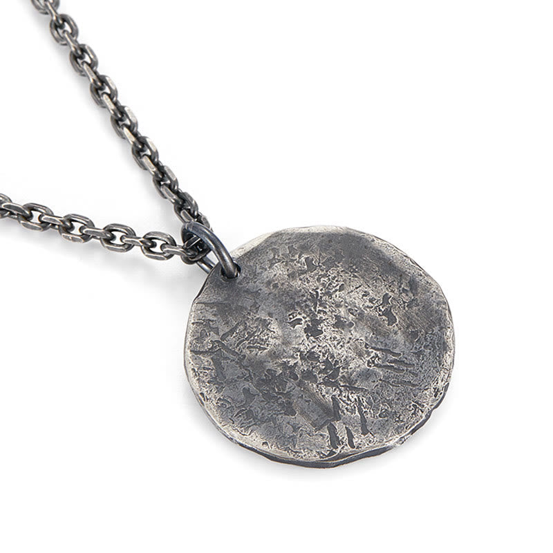 990 Sterling Silver Yin Yang Hammer Texture Harmony Necklace Pendant - Image 8