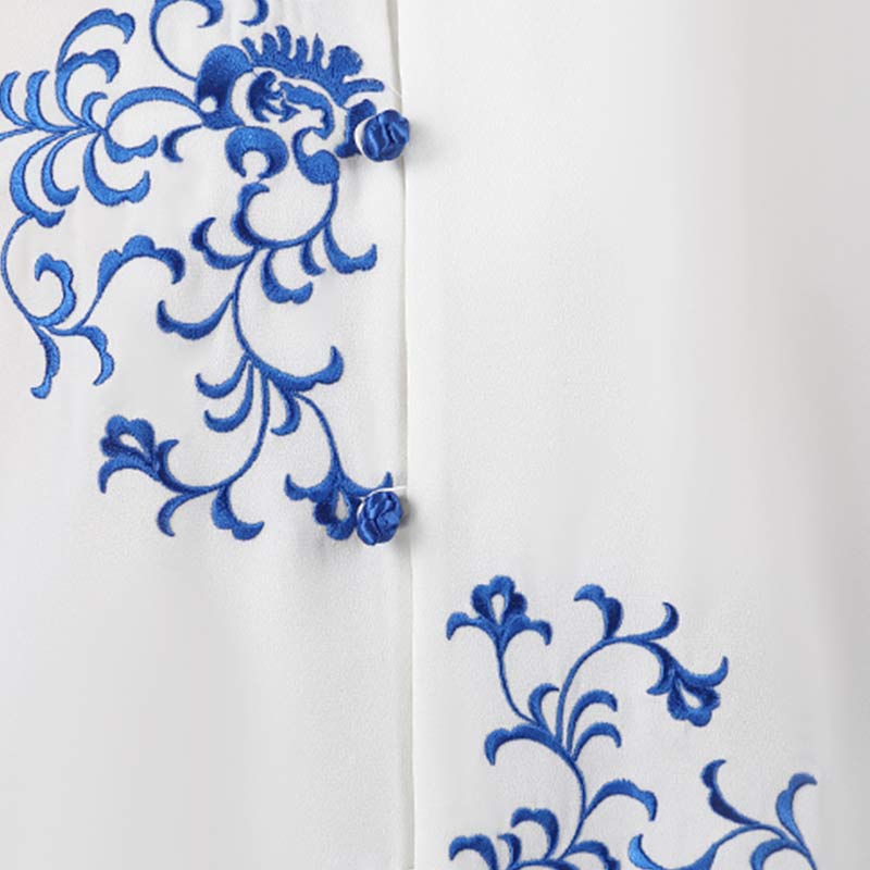 Flower Embroidery Meditation Prayer Spiritual Zen Tai Chi Qigong Practice Unisex Clothing Set - Image 12