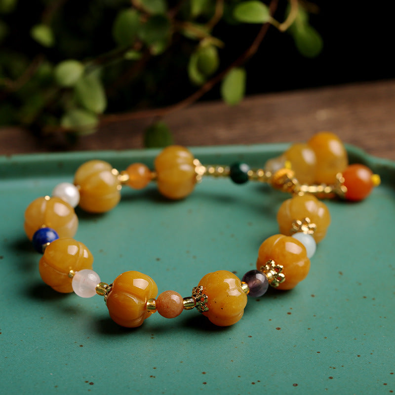 Golden Silk Jade Pixiu Wealth Bracelet - Image 3