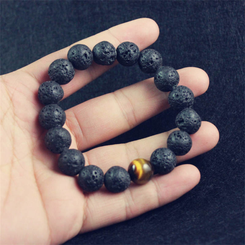 Lava Rock Tiger Eye Stone Peace Healing Bracelet - Image 5