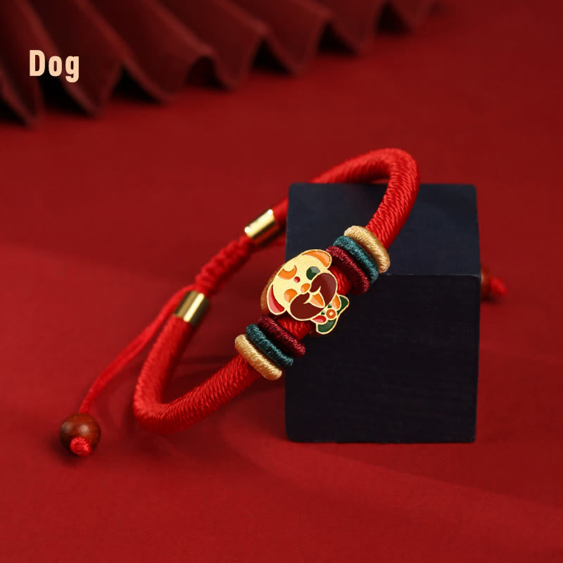 Handmade 925 Sterling Silver Year of the Dragon Cute Chinese Zodiac Luck Braided Red Bracelet - Image 20