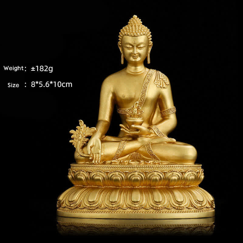 Shakyamuni Amitabha Medicine Buddha Figurine Serenity Copper Statue Home Decoration - Image 8