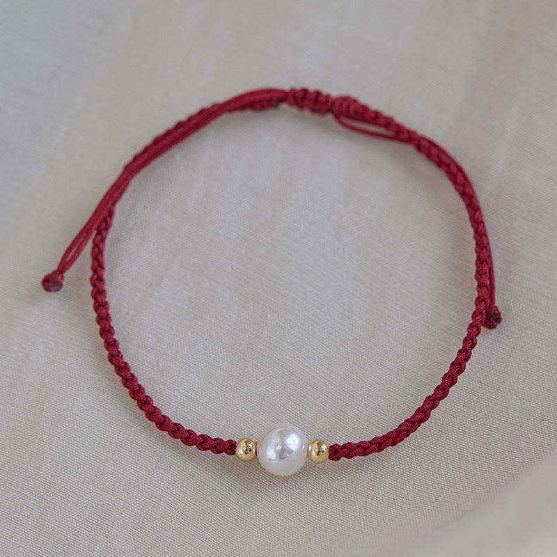 Natural Pearl Bead Luck Braid String Bracelet - Image 5