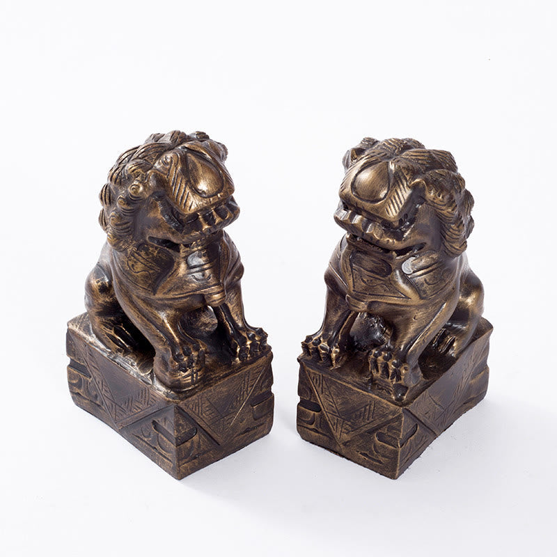 2Pcs Lion Statue Courage Strength Resin Home Office Decoration - Image 10