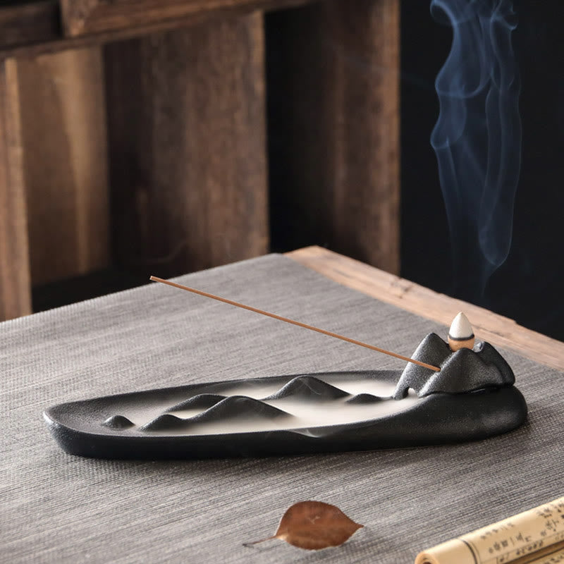 Double Koi Fish Mountain Healing Ceramic Stick Incense Burner Decoration - Image 12