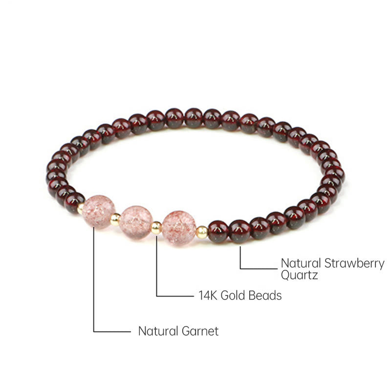 Natural Garnet Strawberry Quartz Calm Bracelet - Image 18