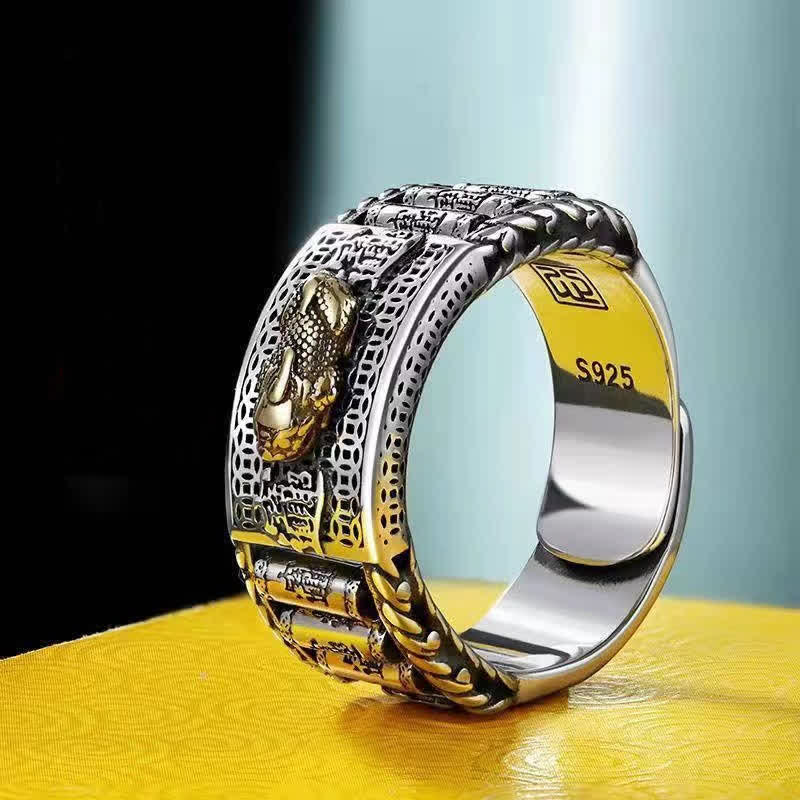 Lucky FengShui PiXiu Wealth Prayer Wheels Couple Ring