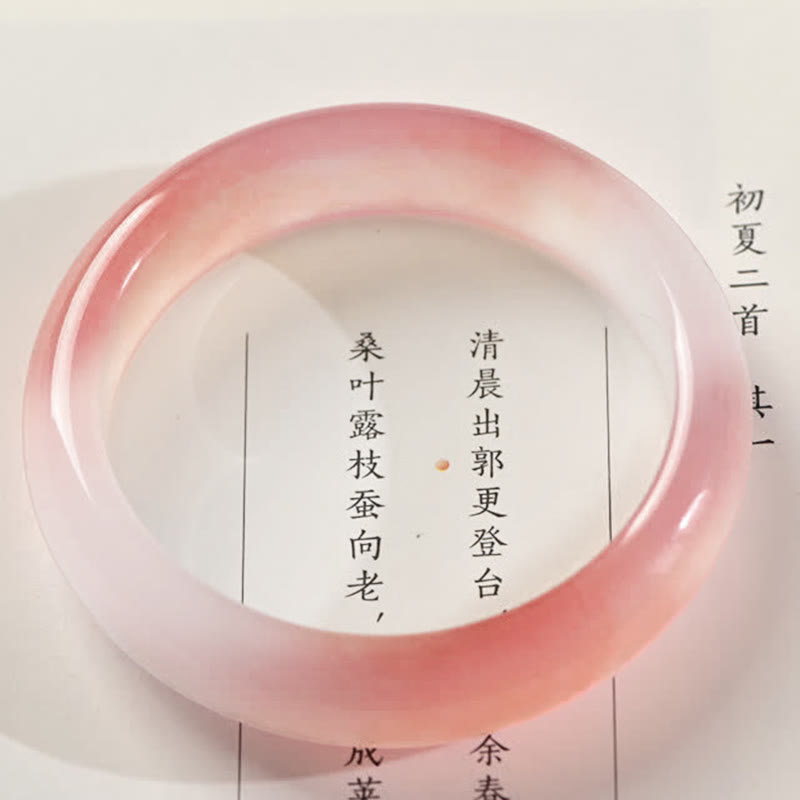 Pink Golden Silk Jade Wealth Bracelet Bangle - Image 8