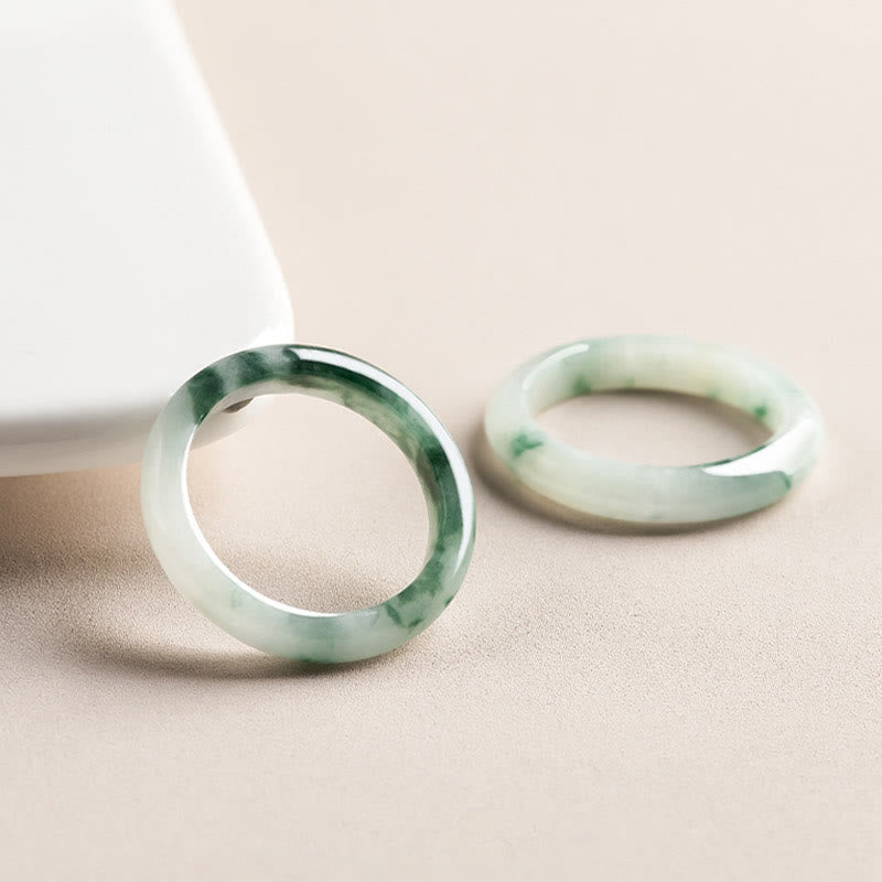 Natural Green Jade Luck Abundance Ring - Image 3