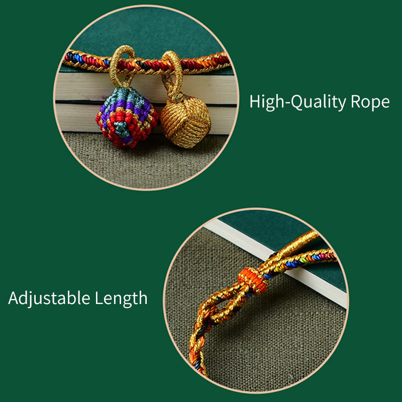 Colorful Rope Luck Handmade Zongzi Golden Ball Charm Bracelet - Image 10