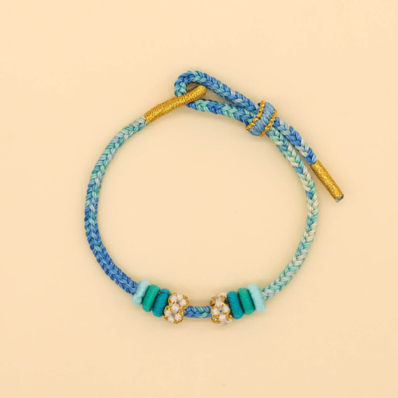 Handmade Eight Thread Peace Knot Peach Blossom Knot Luck Rope Braided Bracelet - Image 11