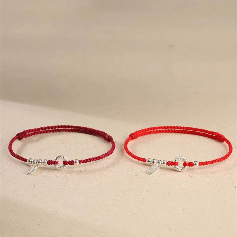 925 Sterling Silver Auspicious Clouds Peace Buckle Safe And Sound Bracelet Anklet - Image 19