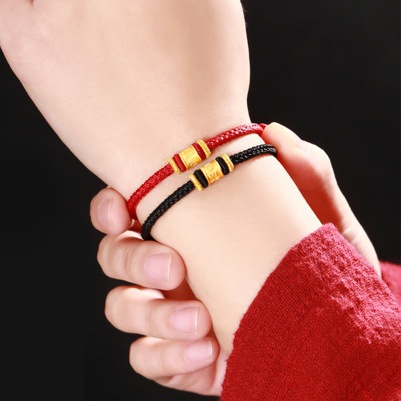 Tibet 999 Gold Om Mani Padme Hum Engraved Protection Lucky Bead Bracelet - Image 13