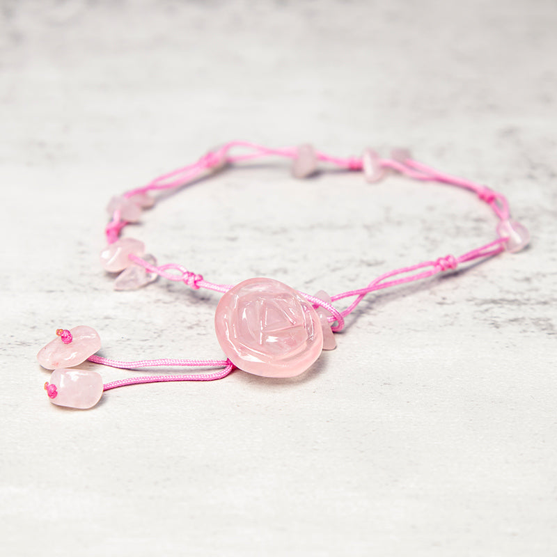 Amethyst Pink Crystal Green Aventurine Rose Inner Peace Healing Anklet - Image 12