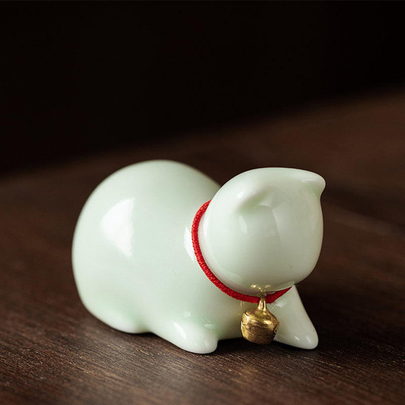 Mini Small Cute Cat Tea Pet Ceramic Home Desk Figurine Decoration - Image 16