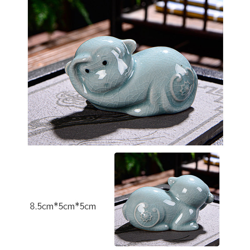 Chinese Zodiac Wealth Ceramic Tea Pet Home Figurine Decoration - Image 22
